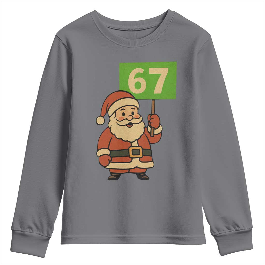 67 Christmas Youth Sweatshirt Funny Six Seven Meme Brainrot Santa Claus Boys - Wonder Print Shop