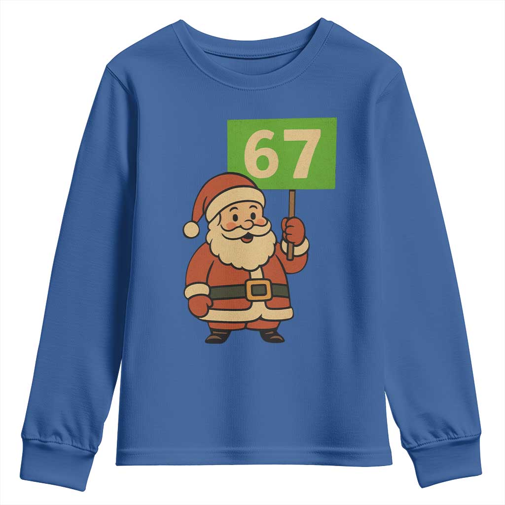 67 Christmas Youth Sweatshirt Funny Six Seven Meme Brainrot Santa Claus Boys - Wonder Print Shop