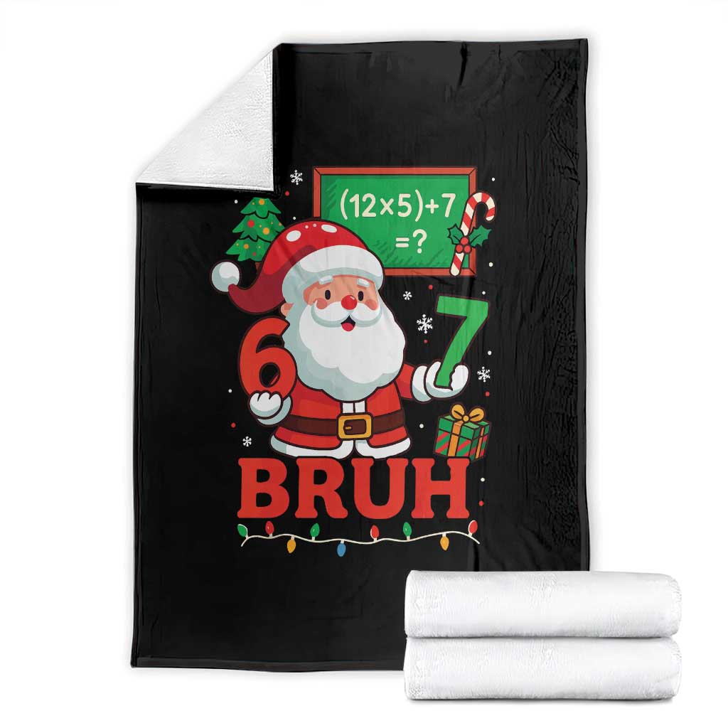 67 Teacher Christmas Throw Blanket Santa Six Seven Meme Math Equation Bruh - Wonder Print Shop