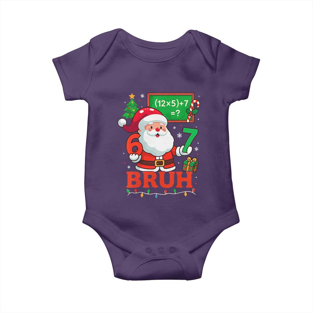 67 Teacher Christmas Baby Onesie Santa Six Seven Meme Math Equation Bruh - Wonder Print Shop