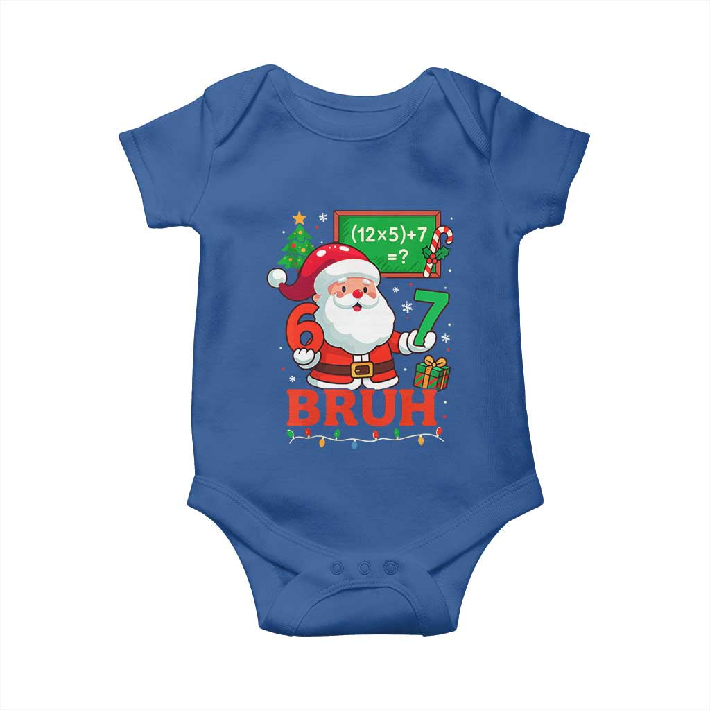 67 Teacher Christmas Baby Onesie Santa Six Seven Meme Math Equation Bruh - Wonder Print Shop
