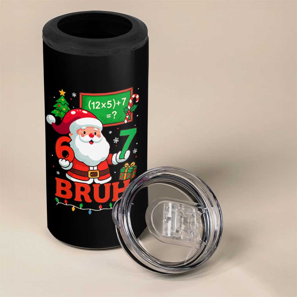 67 Teacher Christmas 4 in 1 Can Cooler Tumbler Santa Six Seven Meme Math Equation Bruh - Wonder Print Shop