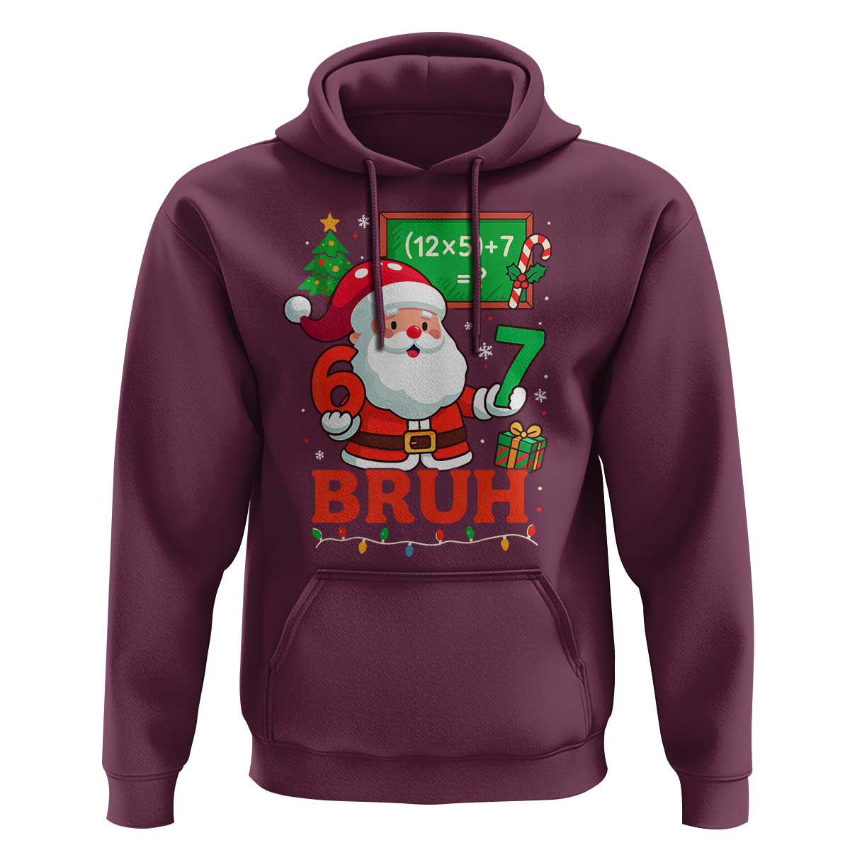 67 Teacher Christmas Hoodie Santa Six Seven Meme Math Equation Bruh - Wonder Print Shop