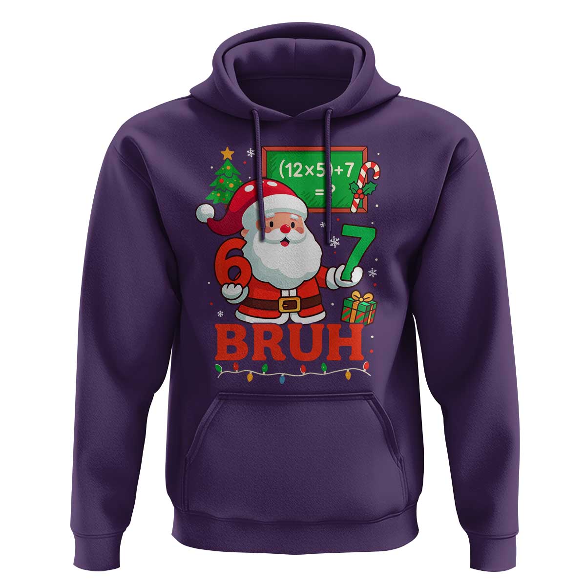 67 Teacher Christmas Hoodie Santa Six Seven Meme Math Equation Bruh - Wonder Print Shop