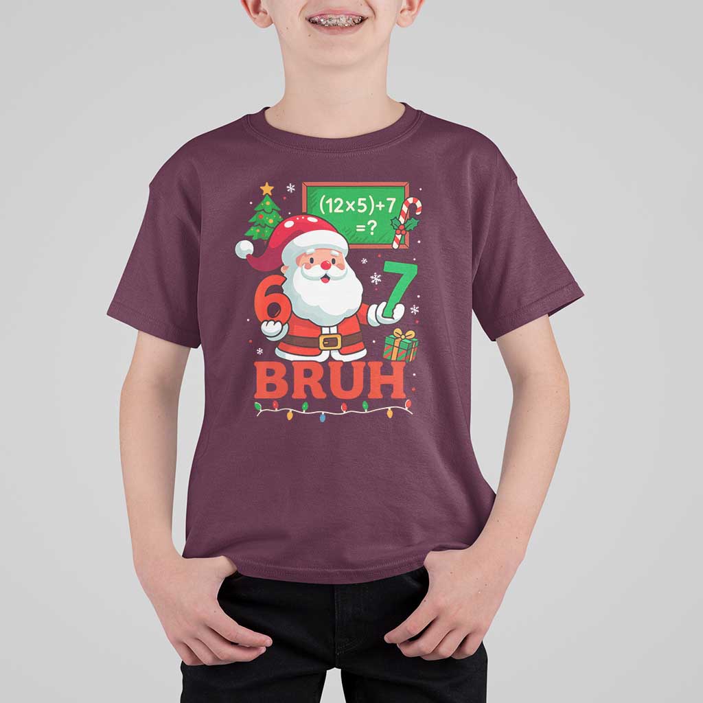 67 Teacher Christmas T Shirt For Kid Santa Six Seven Meme Math Equation Bruh - Wonder Print Shop