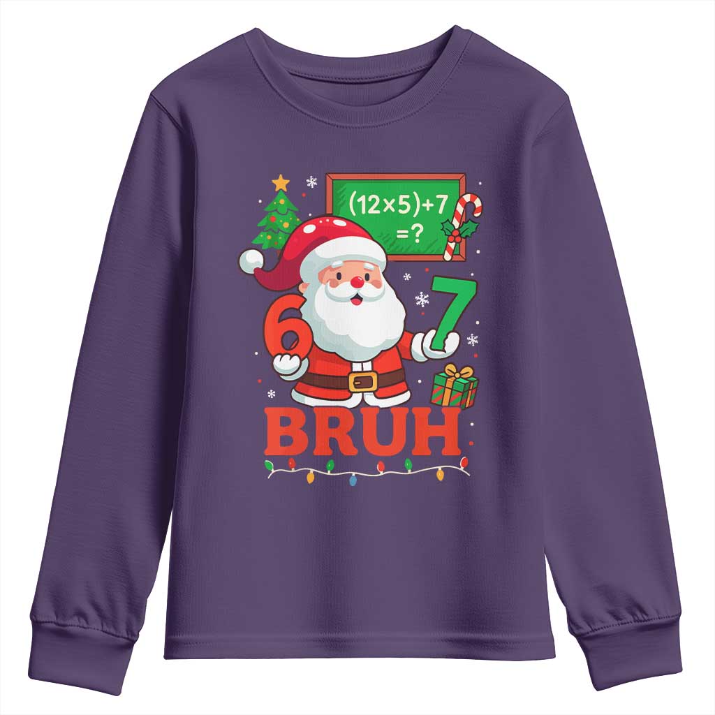 67 Teacher Christmas Youth Sweatshirt Santa Six Seven Meme Math Equation Bruh - Wonder Print Shop