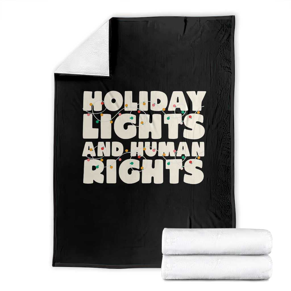 Holiday Lights Human Rights Christmas Throw Blanket - Wonder Print Shop