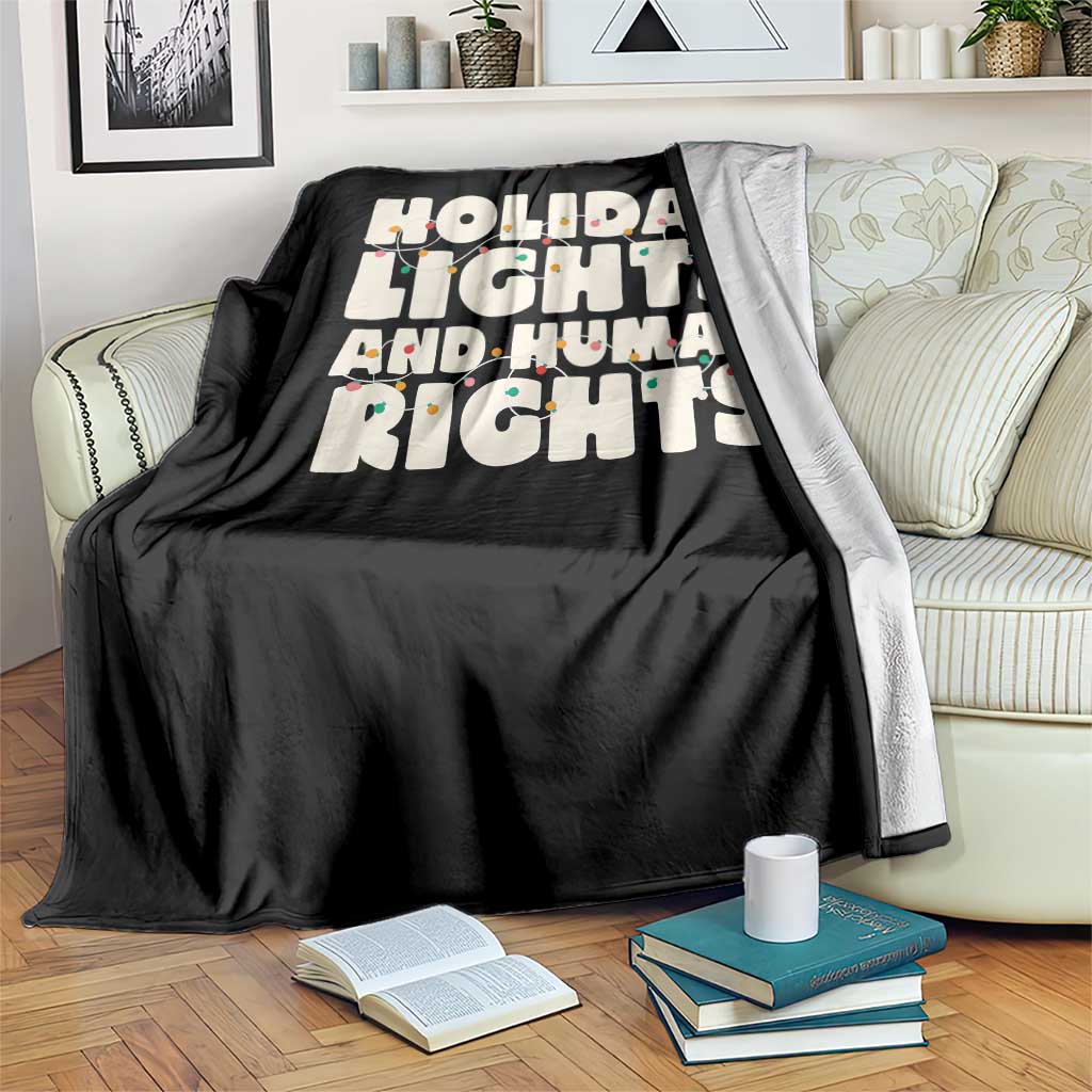 Holiday Lights Human Rights Christmas Throw Blanket - Wonder Print Shop