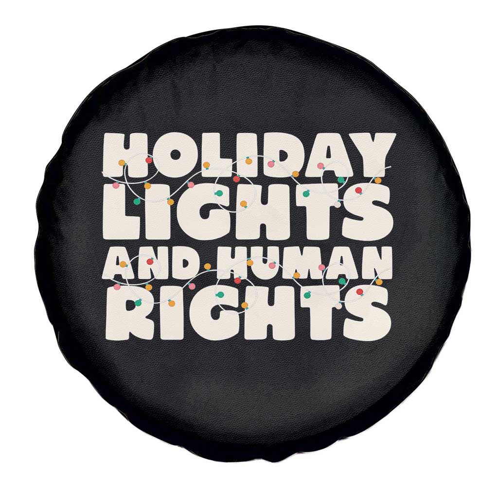 Holiday Lights Human Rights Christmas Spare Tire Cover - Wonder Print Shop