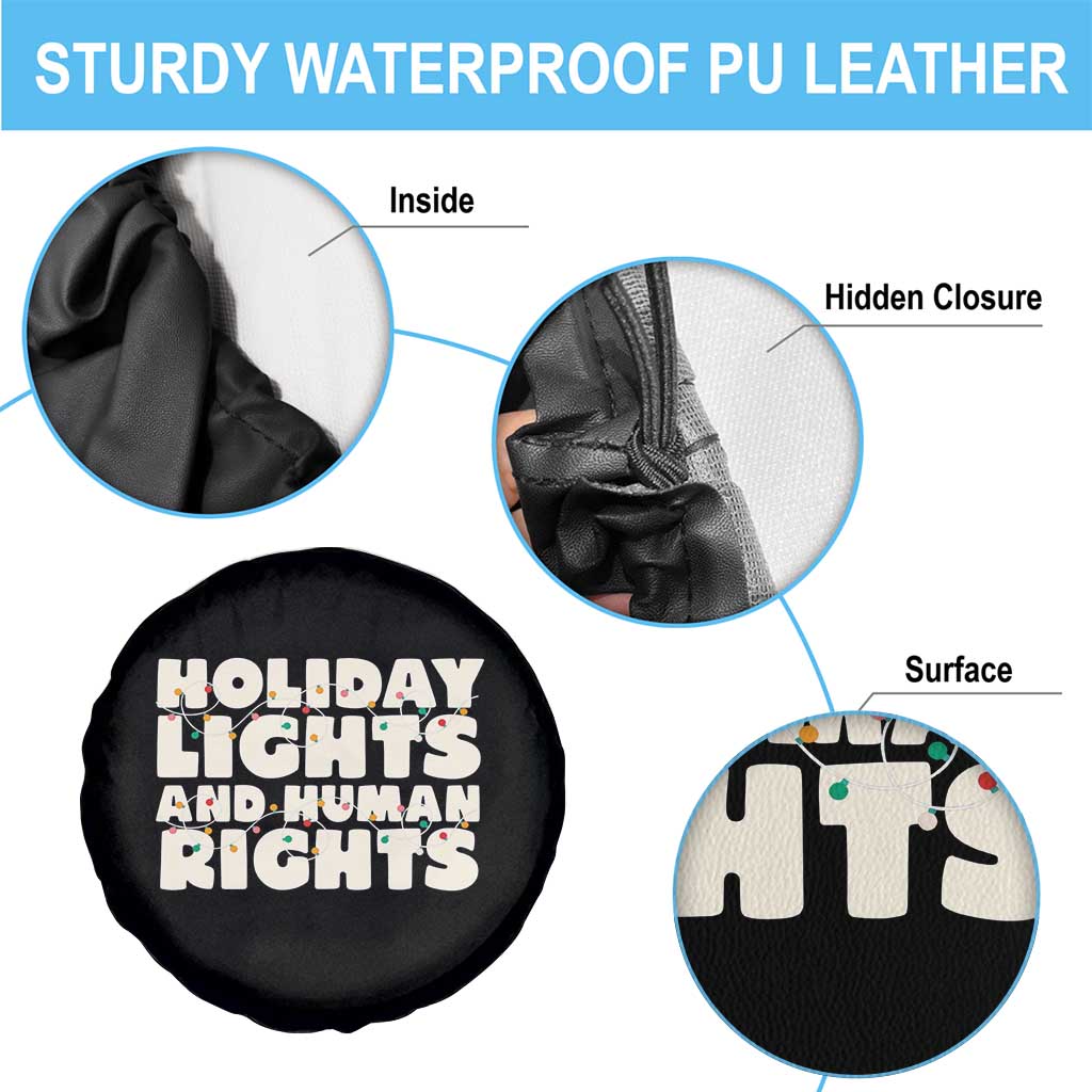 Holiday Lights Human Rights Christmas Spare Tire Cover - Wonder Print Shop