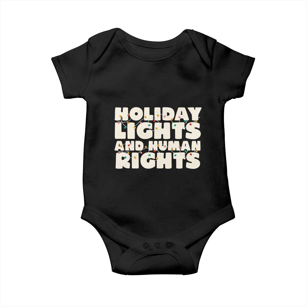 Holiday Lights Human Rights Christmas Baby Onesie - Wonder Print Shop
