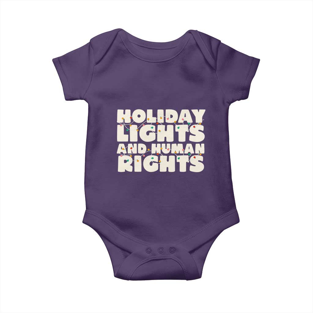 Holiday Lights Human Rights Christmas Baby Onesie - Wonder Print Shop