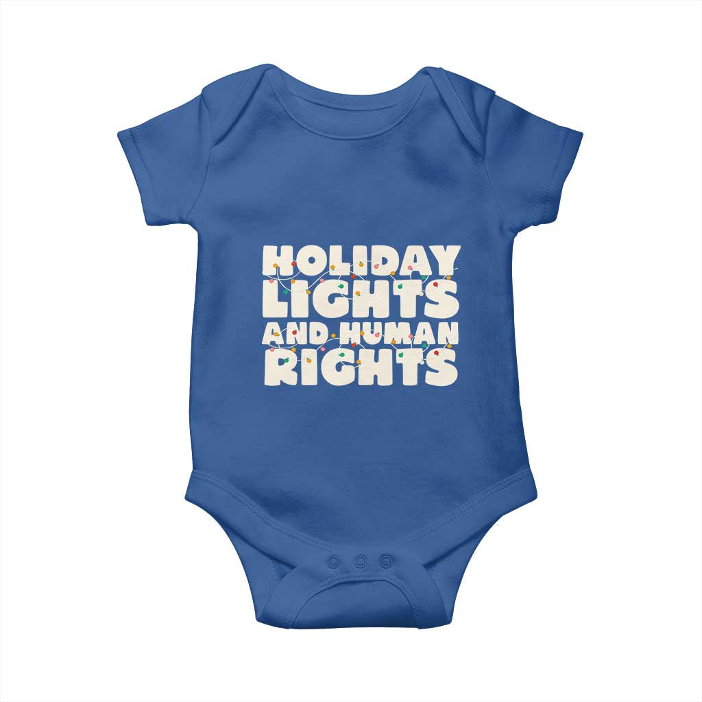 Holiday Lights Human Rights Christmas Baby Onesie - Wonder Print Shop