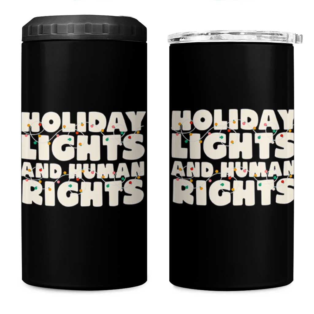Holiday Lights Human Rights Christmas 4 in 1 Can Cooler Tumbler - Wonder Print Shop