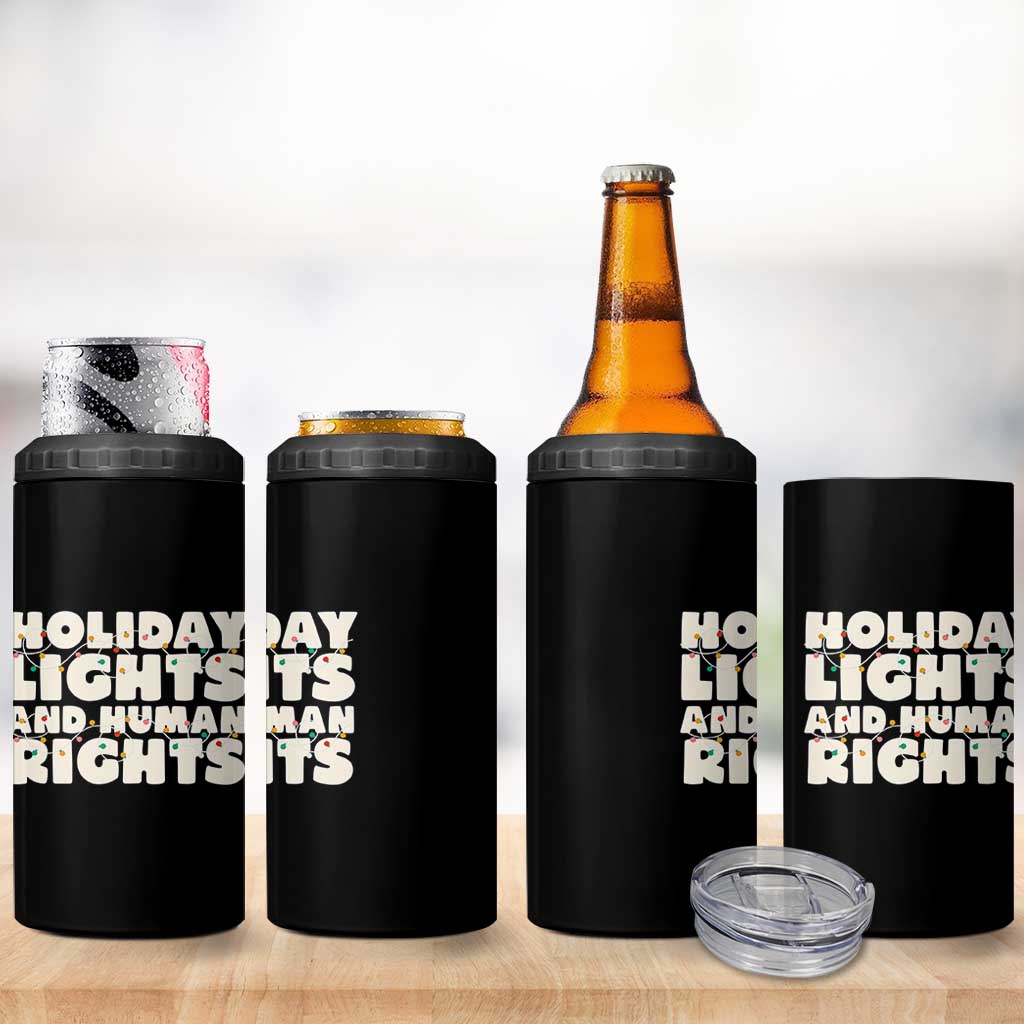 Holiday Lights Human Rights Christmas 4 in 1 Can Cooler Tumbler - Wonder Print Shop