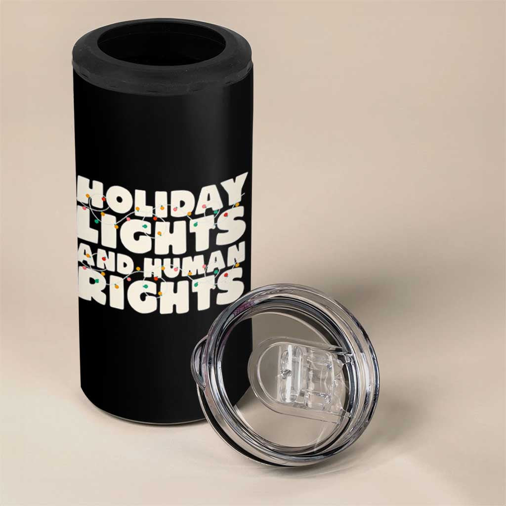 Holiday Lights Human Rights Christmas 4 in 1 Can Cooler Tumbler - Wonder Print Shop