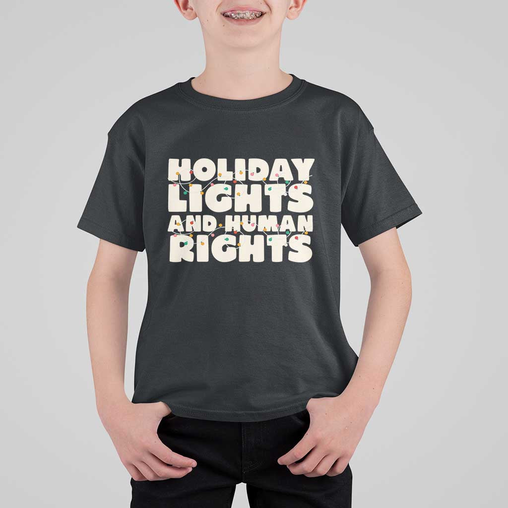 Holiday Lights Human Rights Christmas T Shirt For Kid - Wonder Print Shop