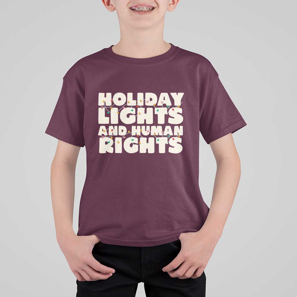 Holiday Lights Human Rights Christmas T Shirt For Kid - Wonder Print Shop