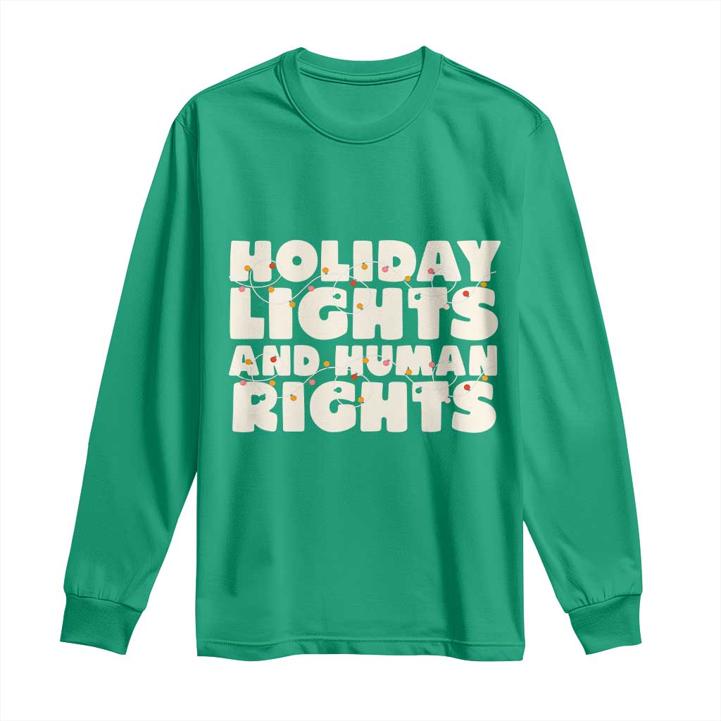 Holiday Lights Human Rights Christmas Long Sleeve Shirt - Wonder Print Shop
