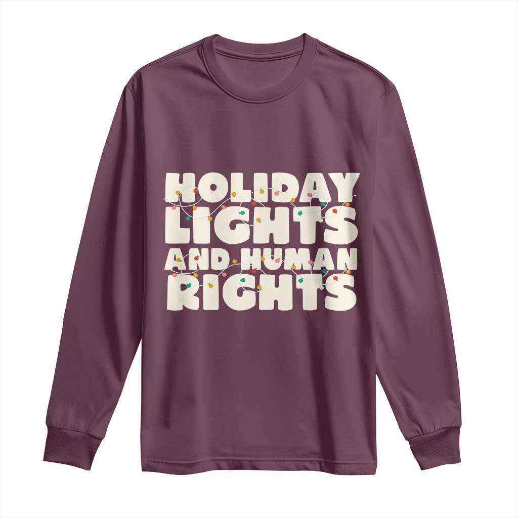 Holiday Lights Human Rights Christmas Long Sleeve Shirt - Wonder Print Shop