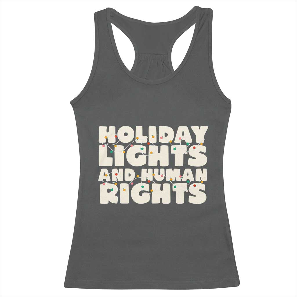 Holiday Lights Human Rights Christmas Racerback Tank Top - Wonder Print Shop