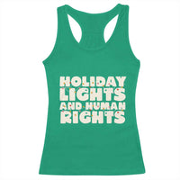 Holiday Lights Human Rights Christmas Racerback Tank Top - Wonder Print Shop