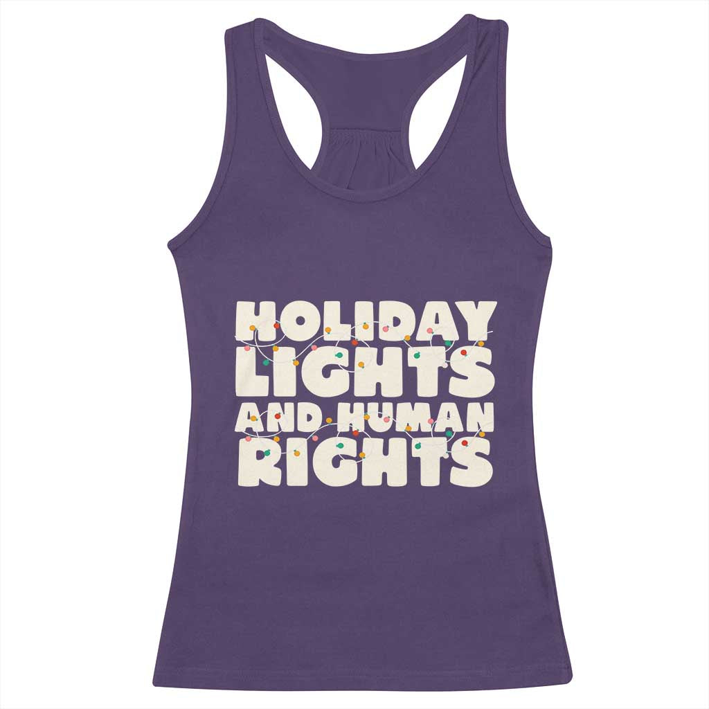 Holiday Lights Human Rights Christmas Racerback Tank Top - Wonder Print Shop