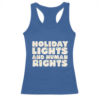 Holiday Lights Human Rights Christmas Racerback Tank Top - Wonder Print Shop