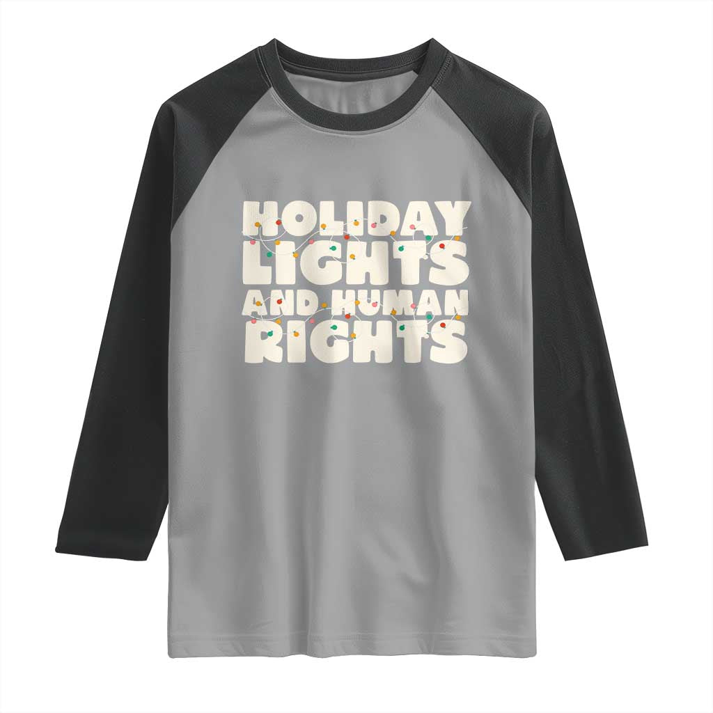 Holiday Lights Human Rights Christmas Raglan Shirt - Wonder Print Shop