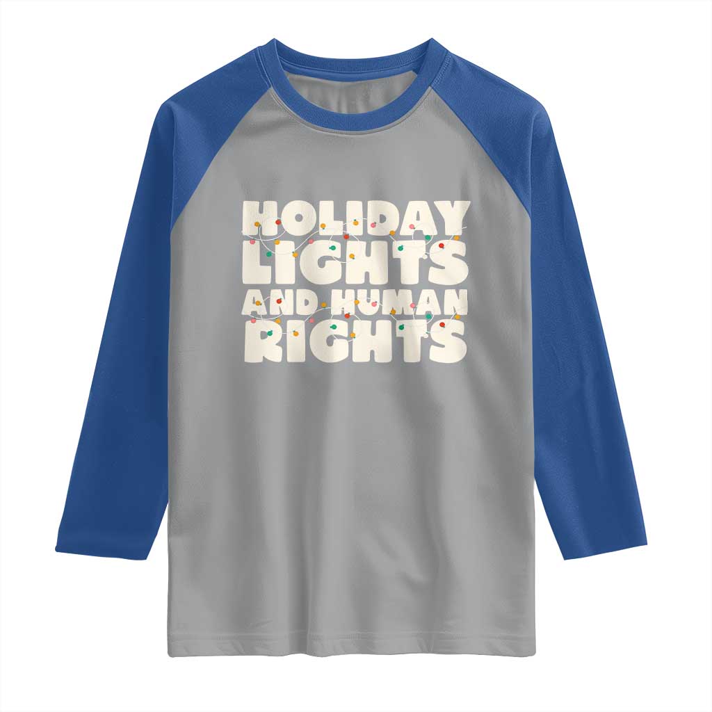 Holiday Lights Human Rights Christmas Raglan Shirt - Wonder Print Shop