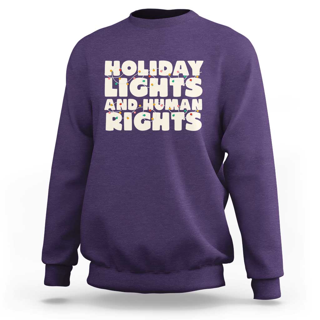 Holiday Lights Human Rights Christmas Sweatshirt - Wonder Print Shop