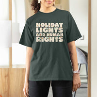 Holiday Lights Human Rights Christmas T Shirt For Women - Wonder Print Shop
