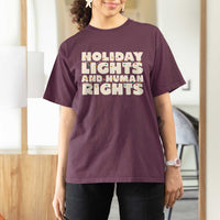 Holiday Lights Human Rights Christmas T Shirt For Women - Wonder Print Shop