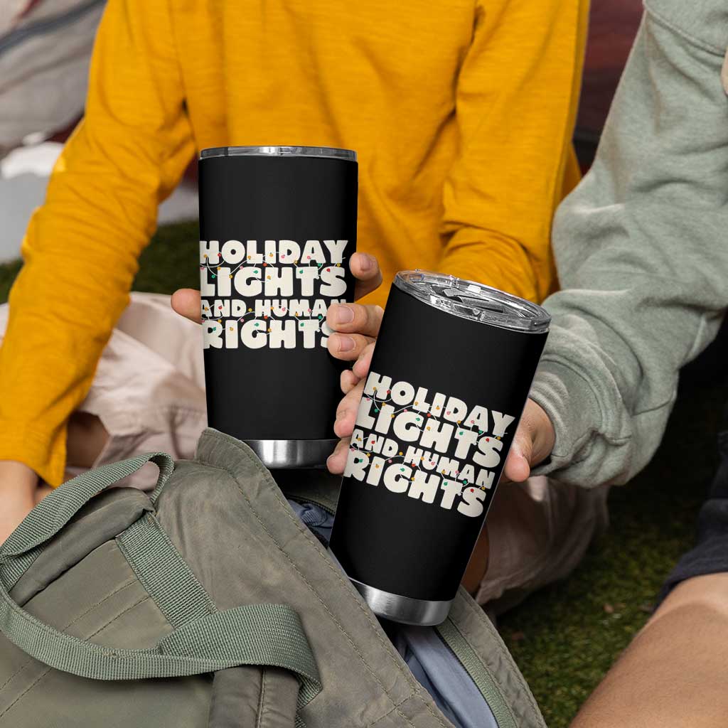 Holiday Lights Human Rights Christmas Tumbler Cup - Wonder Print Shop