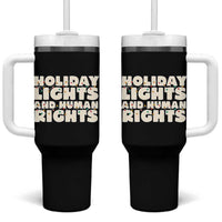 Holiday Lights Human Rights Christmas Tumbler With Handle - Wonder Print Shop