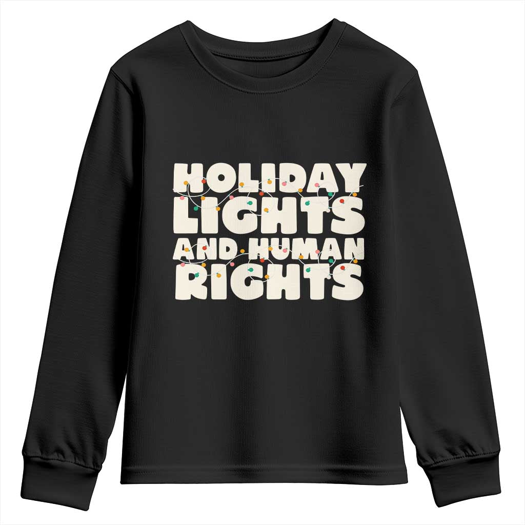 Holiday Lights Human Rights Christmas Youth Sweatshirt - Wonder Print Shop