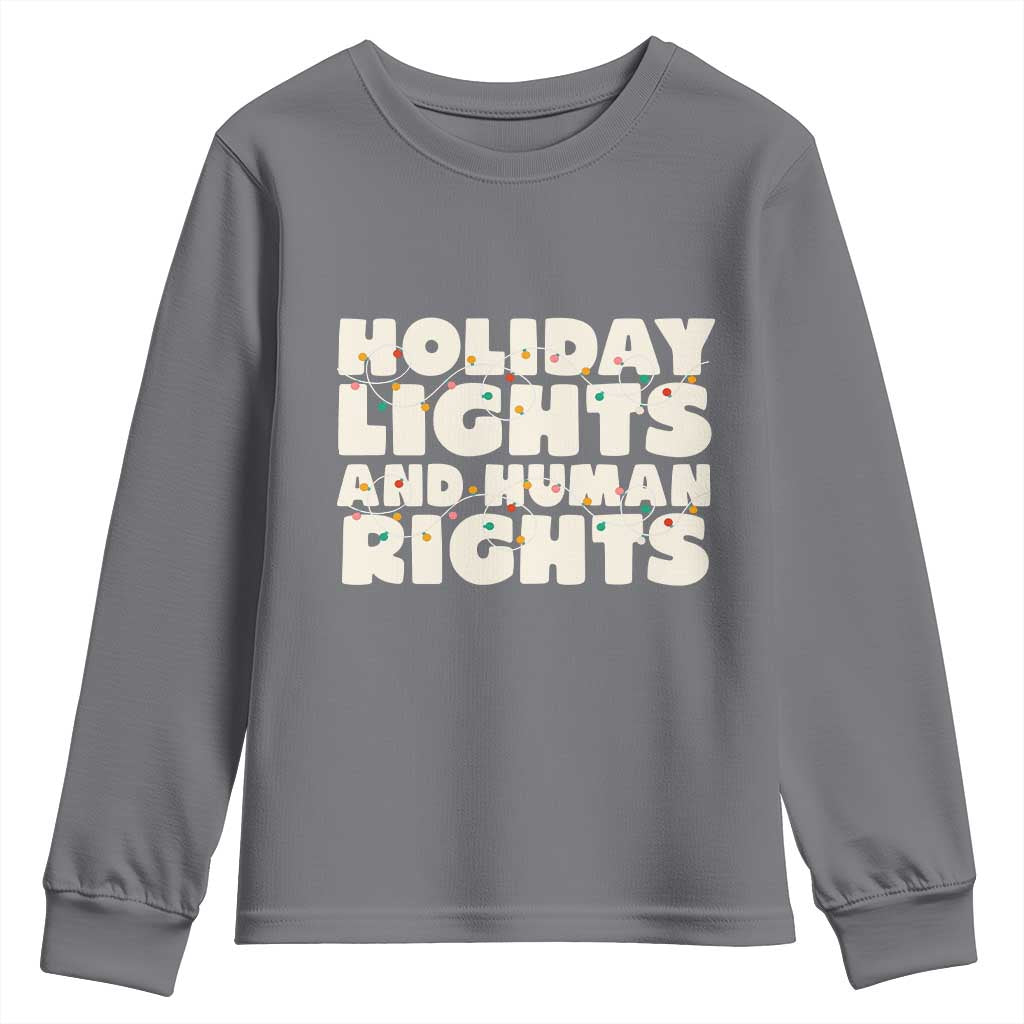 Holiday Lights Human Rights Christmas Youth Sweatshirt - Wonder Print Shop