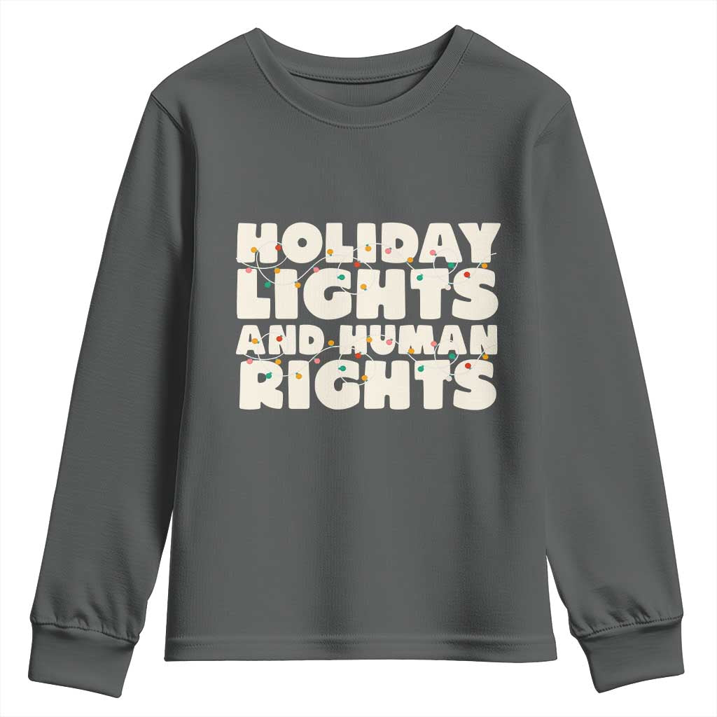 Holiday Lights Human Rights Christmas Youth Sweatshirt - Wonder Print Shop