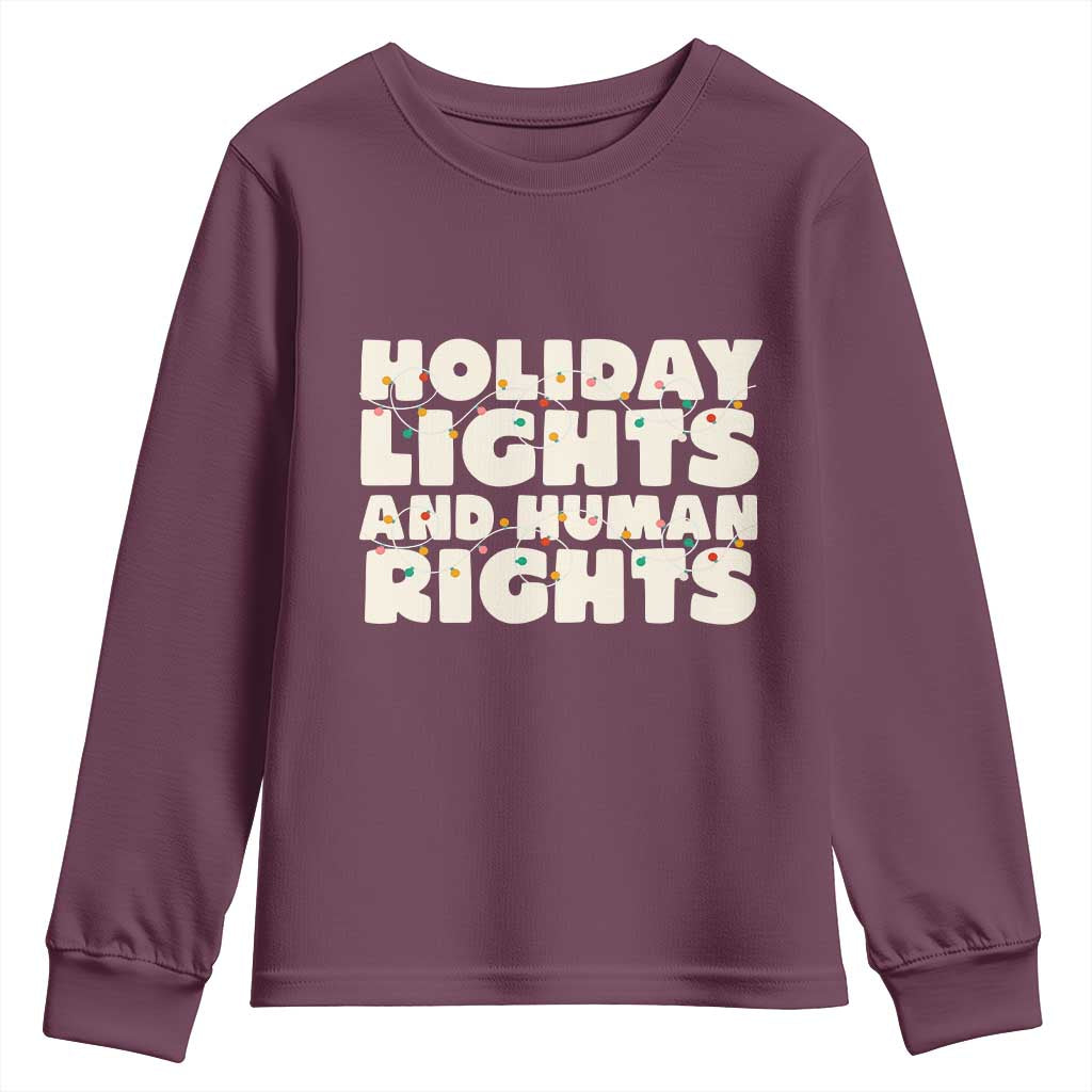 Holiday Lights Human Rights Christmas Youth Sweatshirt - Wonder Print Shop