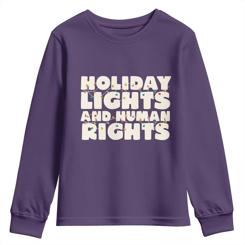 Holiday Lights Human Rights Christmas Youth Sweatshirt - Wonder Print Shop