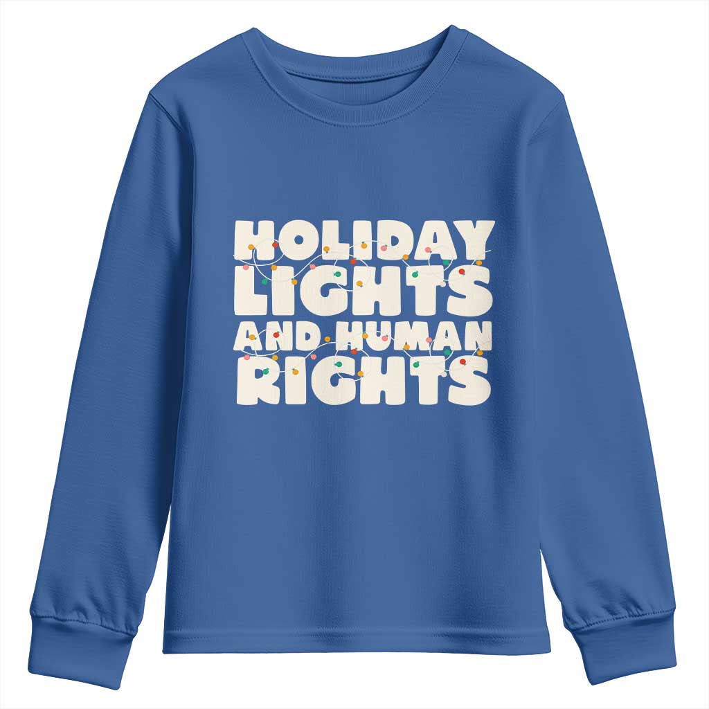 Holiday Lights Human Rights Christmas Youth Sweatshirt - Wonder Print Shop
