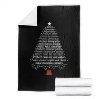 Protect Democracy Christmas Tree Throw Blanket Anti Fascism Social Justice - Wonder Print Shop