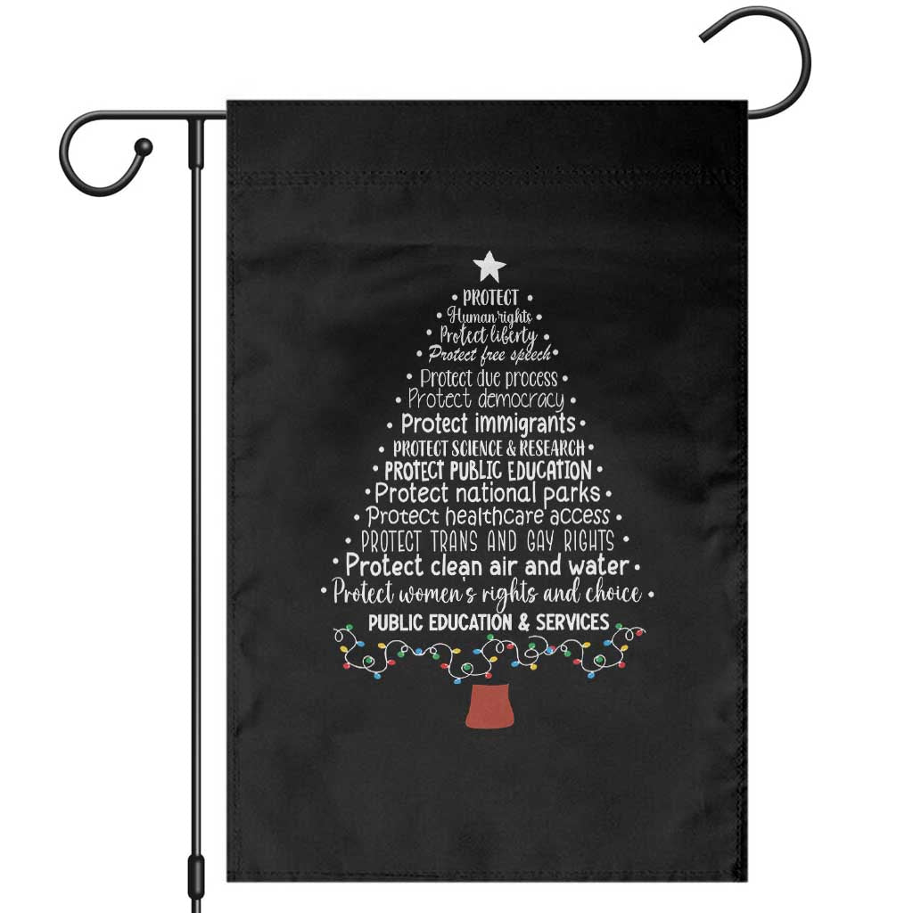 Protect Democracy Christmas Tree Garden Flag Anti Fascism Social Justice - Wonder Print Shop