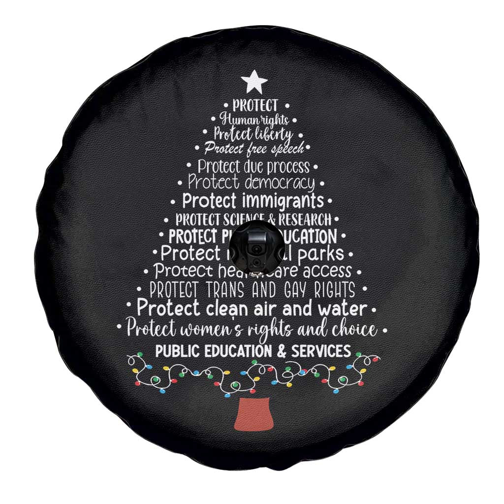 Protect Democracy Christmas Tree Spare Tire Cover Anti Fascism Social Justice - Wonder Print Shop