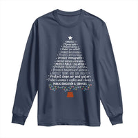 Protect Democracy Christmas Tree Long Sleeve Shirt Anti Fascism Social Justice - Wonder Print Shop