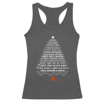 Protect Democracy Christmas Tree Racerback Tank Top Anti Fascism Social Justice - Wonder Print Shop