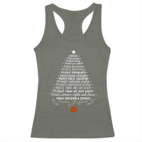 Protect Democracy Christmas Tree Racerback Tank Top Anti Fascism Social Justice - Wonder Print Shop