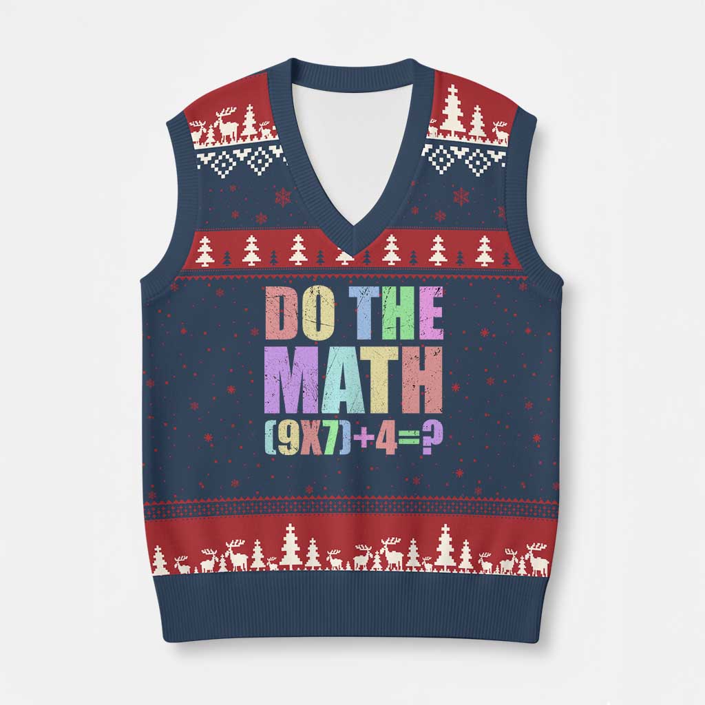 Funny Six Seven 6 7 Meme Teacher V-Neck Knit Sweater Vest Brainrot Girls Kids Teens - Wonder Print Shop