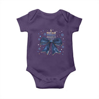 Happy Hanukkah Baby Onesie Coquette Hanukkah Bow Jewish Menorah