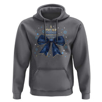 Happy Hanukkah Hoodie Coquette Hanukkah Bow Jewish Menorah